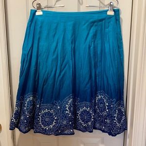 Jones New York Skirt with aqua and blue print